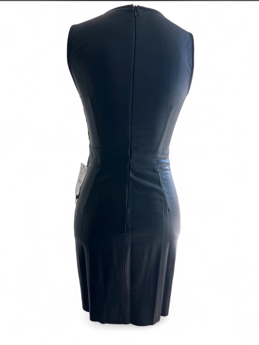 ZARA Women’s Black Textured Smocked Sleeveless Mini Sheath Dress Size S NWT - Picture 2 of 5
